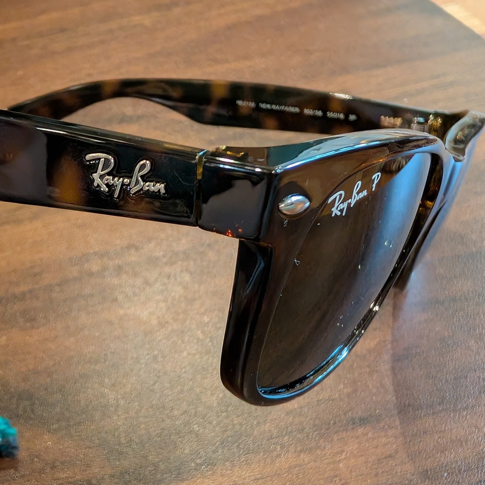 Ray-Ban Tortoiseshell Brown New Wayfarer Sunglasses w/ Polarized Lenses ($231) - Picture 8 of 14